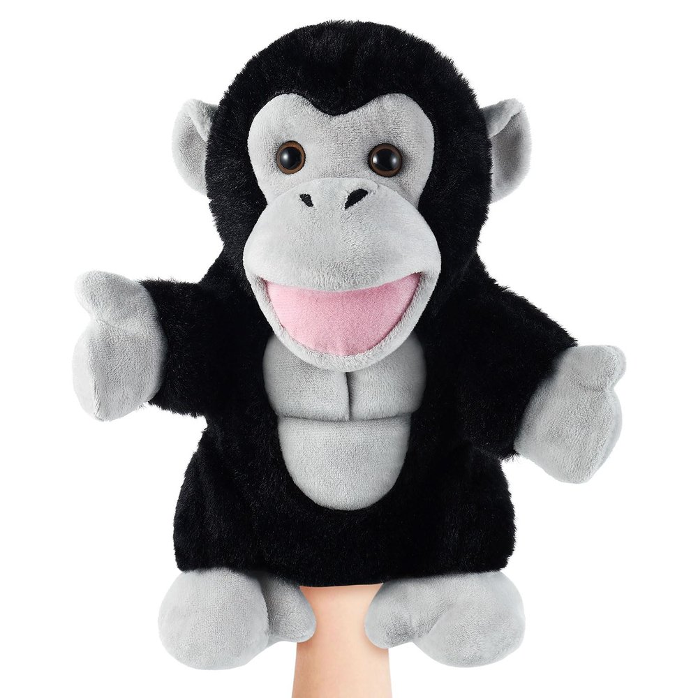 Animal Hand Puppets 11 Inch Safari Jungle Zoo Woodland Puppet Rainforest Grassland Animals Role-Playfor Kids Storytelling Imaginative Pretend Play Teaching Preschool Learning Educational(Gorilla)