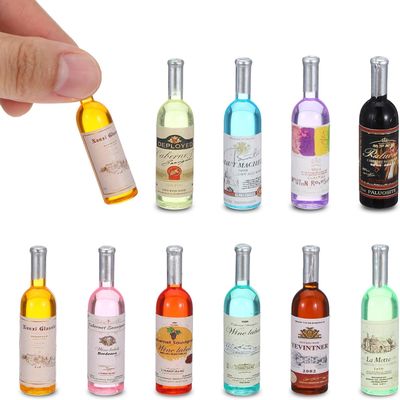 10 Pieces 1:12 Scale Miniature Wine Bottles & Beer Glasses Dollhouse Drink Accessories, Simulation Design, Perfect for Cake Toppers, Tabletop Dcor, DIY Miniature Scenes, and Mini Food Decorations