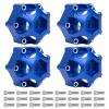 4Pcs Wheel Hex Hub Adapters Aluminum Wheel Spacers for All 1/10 RC Car Truck SCX10 TRX4 Slash Rustler Stampede Granite (Blue) view 1