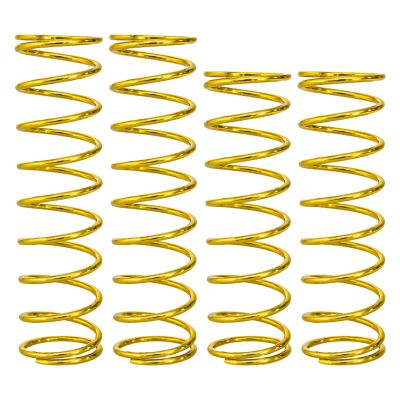 4PCS Shock Absorbers Spring for ARRMA1/8 Outcast Kraton Notorious 6S 1/7 Fireteam Big Rock, 2.0mm Steel Shock Spring Absorption Replace ARA330780 ARA330782,Front 80mm / Rear 90mm (Gold)