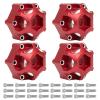 4Pcs Wheel Hex Hub Adapters Aluminum Wheel Spacers for All 1/10 RC Car Truck SCX10 TRX4 Slash Rustler Stampede Granite (Red) view 1