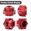 4Pcs Wheel Hex Hub Adapters Aluminum Wheel Spacers for All 1/10 RC Car Truck SCX10 TRX4 Slash Rustler Stampede Granite (Red) view 2