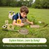 Bug Catcher for Kids, 10PCS Bug Catching Kit with Insect Cage, Butterfly Net, Magnifying Glass, Compass, Tweezers, ID Cards, Outdoor Explorer Science Kits Toys for Kids Boys and Girls Ages 3-12 view 2