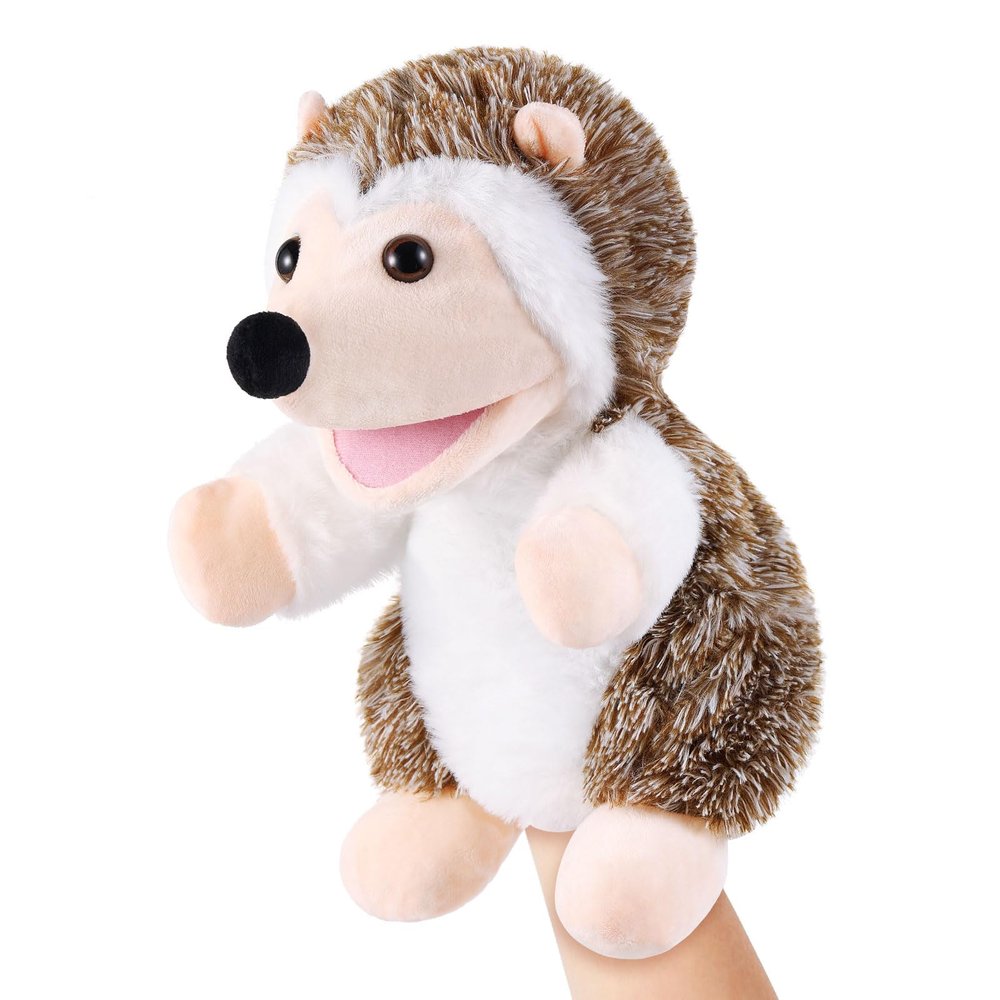 Animal Hand Puppets 11 Inch Safari Jungle Zoo Woodland Puppet Rainforest Grassland Animals Role-Playfor Kids Storytelling Imaginative Pretend Play Teaching Preschool Learning Educational(Hedgehog)
