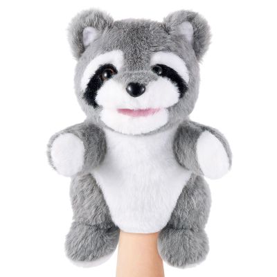 Animal Hand Puppets 11 Inch Safari Jungle Zoo Woodland Puppet Rainforest Grassland Animals Role-Playfor Kids Storytelling Imaginative Pretend Play Teaching Preschool Learning Educational(Raccoon)