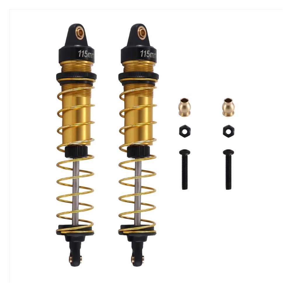 1/10 2pcs 115mm Oil Adjustable Metal Shock Absorber Damper RC For Buggy Truck Short Course For Rally Car Truck Parts Accessories Replacement RC Car Shock Absorber