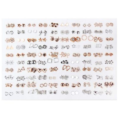 BOGEEL Beautiful Earrings 100 Pairs Assorted Styles Earrings All-Match for Daily Wear