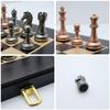 15-Inch Retro Metal Chess Set, Foldable Wooden Chess Board with Weighted Metal Chess Pieces,Ideal for Beginners and Professional Players view 4