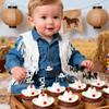 12Pcs Cowboy My 1st Birthday Cupcake Topper - White Glitter First Birthday Hat Cowboy One Cupcake Toppers - Western Theme Party Cupcake Decor for Baby Showers & Birthdays view 4