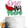 1 Pc Pink Glitter Watermelon 1st Cake Topper One Cake Decoration Watermelon 1st Birthday Cake Toppers - for Fruit Themed Parties Baby 1st Birthday Baby Shower Cake Decorations view 1
