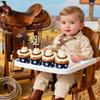 12Pcs Cowboy My 1st Birthday Cupcake Toppers 1st Cupcake Decoration- Black Glitter Cowboy Hats & Horses Cake Toppers - Western Theme Party Cake Decor for Baby Showers & Birthdays view 3