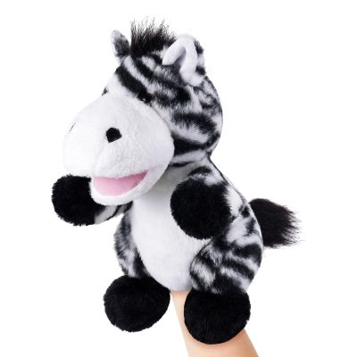 Animal Hand Puppets 11 Inch Safari Jungle Zoo Woodland Puppet Rainforest Grassland Animals Role-Playfor Kids Storytelling Imaginative Pretend Play Teaching Preschool Learning Educational(Zebra)
