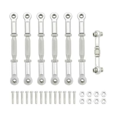 For Traxxas For Slash 4X4 For VXL 2WD For Rustler For Stampede For Hoss 1/10 Metal Turnbuckles Camber Link Rod Linkage Set RC Car Accessories RC Car Upgrade Part(Silver)