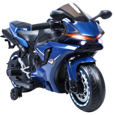 12V Electric Mini Bike for Kids, 9 Mph Max Speed Electric Motorcycle Mini Bike with Music & Auxiliary Wheels, Motos Elctrica para Nios Gifts for 3-8 Years Old Kids