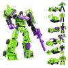 6 in 1 Construction Vehicle Truck Robot Toy Transforming Vehicles Combine into Giant Mech Devastator Engineering Truck Robot Combiner 8.7" Action Figures STEM Building Playset Excavator Dump Cement view 1