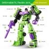 6 in 1 Construction Vehicle Truck Robot Toy Transforming Vehicles Combine into Giant Mech Devastator Engineering Truck Robot Combiner 8.7" Action Figures STEM Building Playset Excavator Dump Cement view 3