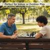 20-inch Foldable Silicone Easy-to-Clean Large Chess Set, Plastic Weighted Staunton Pieces 2 Extra Queens,Family Retro Adult and Children's Chess Portable Travel Game Chess Set with Storage Bag view 2
