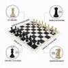 20-inch Foldable Silicone Easy-to-Clean Large Chess Set, Plastic Weighted Staunton Pieces 2 Extra Queens,Family Retro Adult and Children's Chess Portable Travel Game Chess Set with Storage Bag view 4