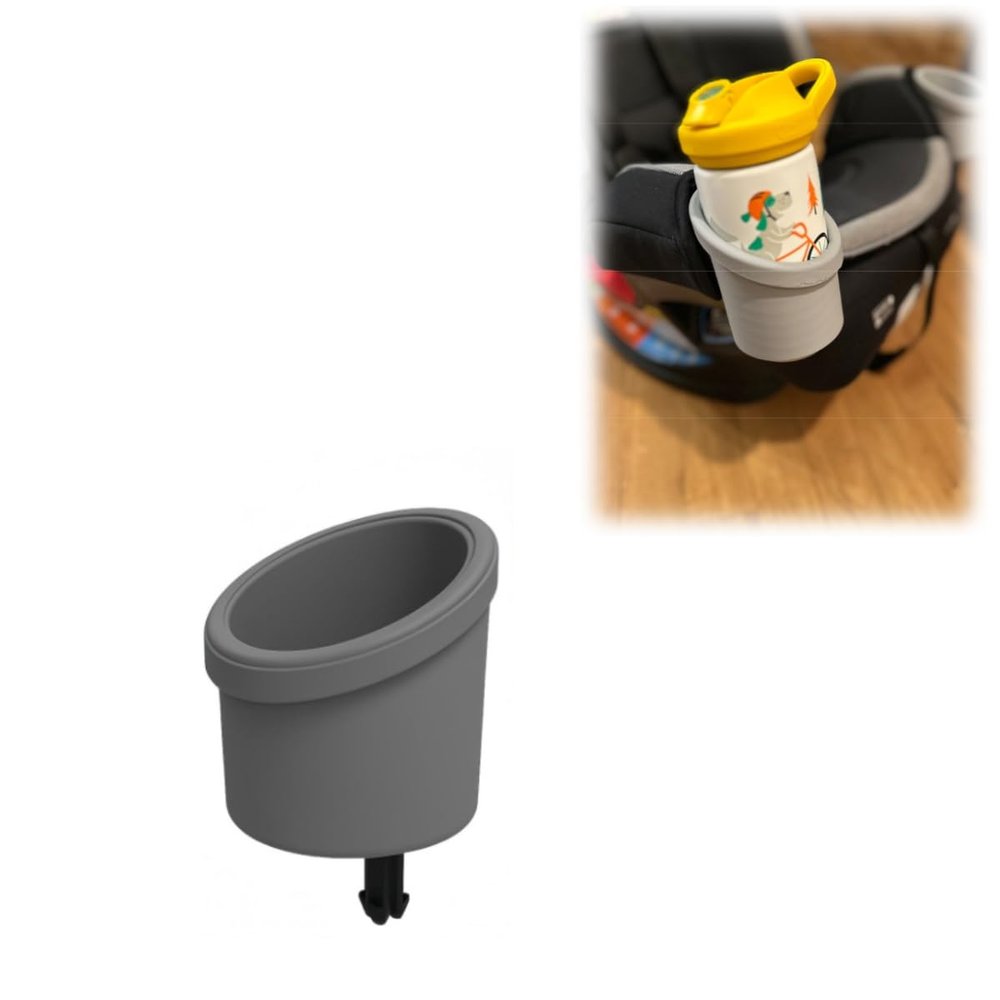 2Pcs Cup Holder for Graco 4Ever DLX with Secure Anchor Hook - Suitable for Bottles with a Diameter of up to 74/80 mm, No Tools Quick-Snap Side Mount (Orange, 74mm)