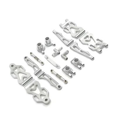 Rc Parts For SCY For JJRC 16101 16102 16103 16104 16106 16201 1/16 Metal Upgrade For Swing Arm Steering Cup Connecting Rod Set RC Car Parts(Silver)