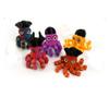3D Printed Pirate Octopus, 3D Printed Animal, Flexible Joint 3D Octopus, Home Office Classroom Decoration, Octopus Fidget Toy, Fun and Educational Animal Desk Toys for Kids (Pirate Chief Mate-Laser Purple) view 2