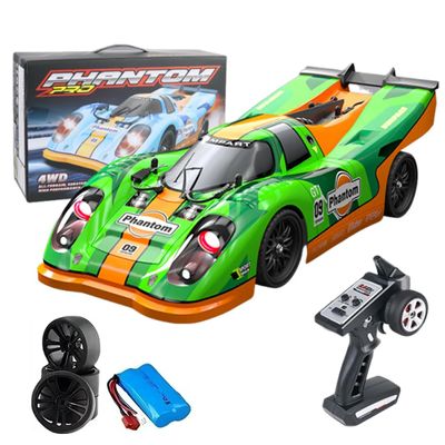 16307Pro Brushless 45KM/H High Speed RC Drift Car with 7-Mode Demon & Angel Eye LED Lights, 4WD Remote Control Sport Racing Drifting Car for Adults