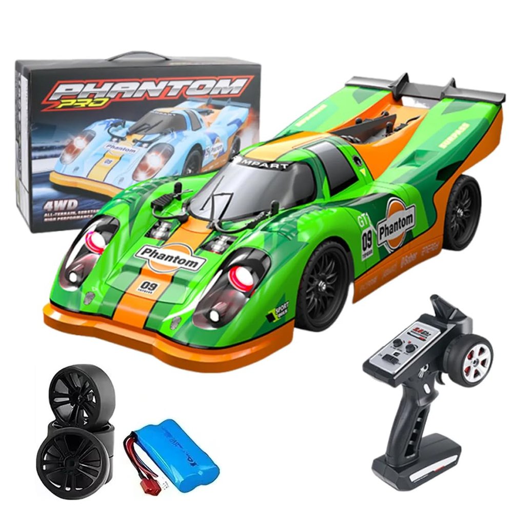 16307Pro Brushless 45KM/H High Speed RC Drift Car with 7-Mode Demon & Angel Eye LED Lights, 4WD Remote Control Sport Racing Drifting Car for Adults