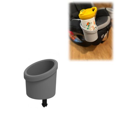 2Pcs Cup Holder for Graco 4Ever DLX with Secure Anchor Hook - Suitable for Bottles with a Diameter of up to 74/80 mm, No Tools Quick-Snap Side Mount (White, 74mm)