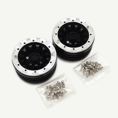 All Aluminum 1.9 Inch Beadlock Wheel Rims Wheel Hub 55 * 28 * 12 * 4 2pcs for 1/10 Crawler RC TRX-4 TRX6 SCX10 D90 Redcat Gen8 Gen7 12mm Hex