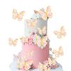 10PCS Pink & Gold 3D Butterfly Cupcake Decorations Set, Vivid Butterfly Cake Topper, Cupcake Topper for Girls Women's Birthday Wedding Anniversary Party Cake Wall Dessert Table view 1