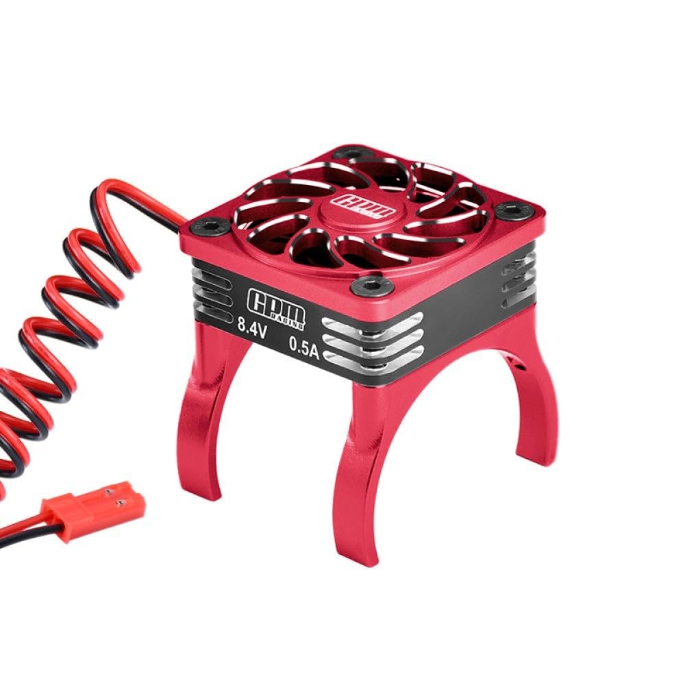 Aluminum High Speed Cooling Fan 20000 RPM Compatible with 36mm Motor for Traxxas 1:16 Mini Maxx/Mini Slash/XRT VXL 3S / 1:8 Jato 4X4 Upgrades - Red