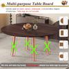 Foldable Portable Round Poker Table Top - 75-inch Diameter (Walnut) - Ideal for Home Dining, Weddings, Parties & Card Games - Versatile Event Table Extender view 3