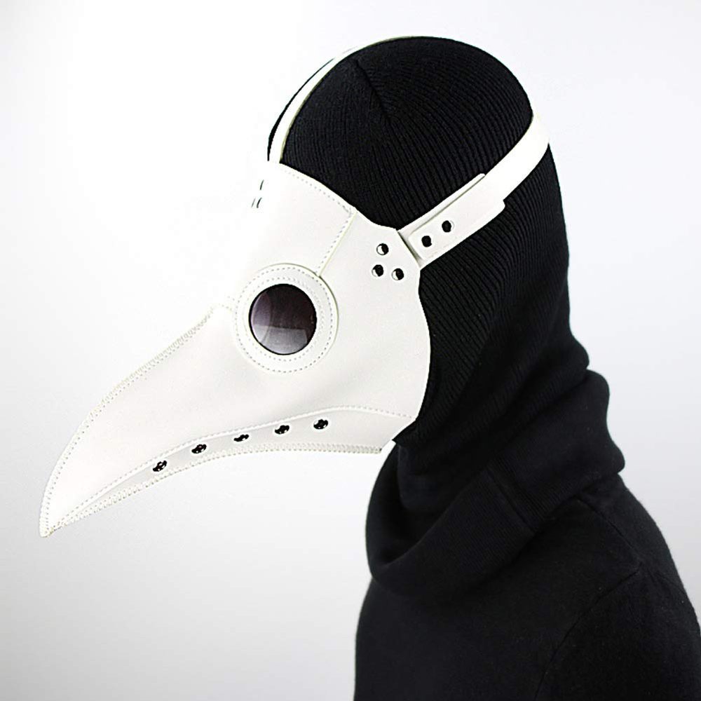 Doukeyi Plague Doctor Mask with Steampunk Design for Halloween Cosplay Party Masquerade Costume Gothic Retro Bird Beak Mask (HG065WT)