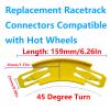 Upgrade Edition Racetrack Connectors Compatible with Hot Wheels, 45 Degree Turn, Build Epic Racetracks 4Packs Yellow view 2