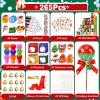 CZWZ 216Pcs Giant Lollipop Christmas Classroom Gifts for Kids, 24 Set Giant Lollipop with Pencils, Stickers, Erasers for Classroom School Exchange Christmas Party Favors Supplies view 2