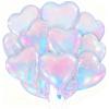 TONIFUL 15Pcs 18 Inch Iridescent Balloons Iridescent Heart Shape Foil Mylar Banners Decoration for Birthday Valentine's Day Wedding Bridal Shower Anniversary Engagement Party Supplies view 1