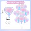 TONIFUL 15Pcs 18 Inch Iridescent Balloons Iridescent Heart Shape Foil Mylar Banners Decoration for Birthday Valentine's Day Wedding Bridal Shower Anniversary Engagement Party Supplies view 2