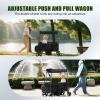 SAFETY CAREYA Wagon Stroller for 2 Kids, 3 in 1 Push and Pull Foldable Wagon with Footwell, All-Terrian Wheels, Includes Adjustable Canopy, Ample Organizer, 5 Point Harness (Black) view 2