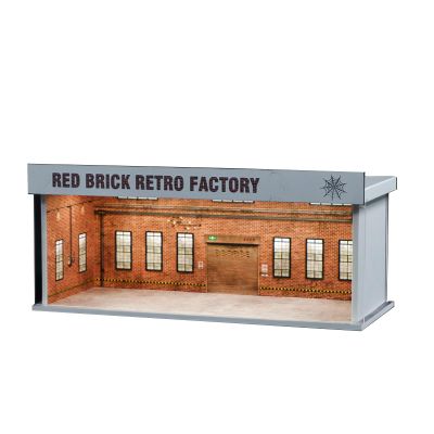 Luay Wuliza Die-Cast Model Display Case, Suitable for Hot Wheels and Matchbox Cars. Acrylic Dust-Proof Display Box for Car Models. Light-Up Scenic Parking Lot Display. (Retro Factory)