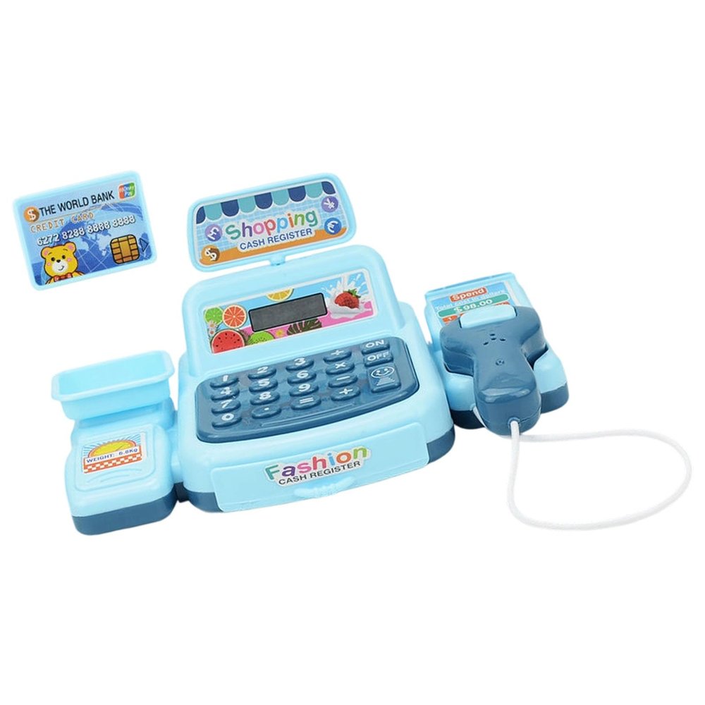 Vdaxvme Kids Supermarket Checkout Set with Realistic Scanner Early Mathematics Learning Tool and Compact Storage from 3 to 6 Imagine Supermarket Checkout to Play