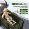 SAFETY CAREYA Wagon Stroller for 2 Kids, 3 in 1 Push and Pull Foldable Wagon with Footwell, All-Terrian Wheels, Includes Adjustable Canopy, Ample Organizer, 5 Point Harness view 3