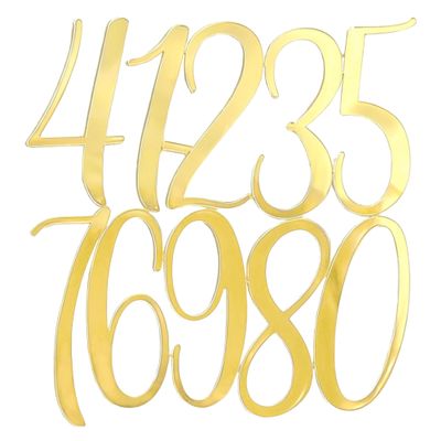 10PCS Gold Number Acrylic Cake Decoraton, 0-9 Cake Topper Set, Birthdays & Anniversaries Party Dessert Table Cupcake Decoraton