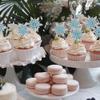 12PCS Glitter Snowflake Cupcake Toppers Set, Festive Cake Decorations for Winter Parties,Blue & Silver Snowflake Cupcake Toppers view 2