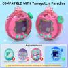 Transparent Cover Case for Tamagotchi Paradise with Crown Cap and Lanyard, Plastic Case Compatible with Tamagotchi Paradise, Drop - Resistant & Scratch-Proof (Transparent Pink) view 2