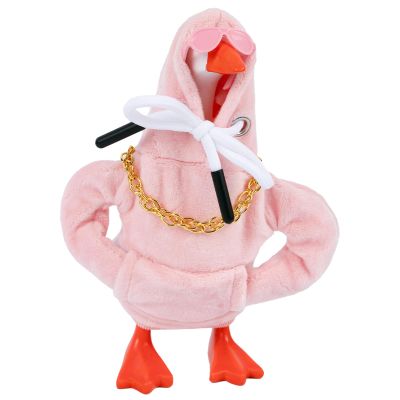 3 Pcs Desk Goose Outfits Set, Pink Hoodie Glasses Chain for 7 Inch Desktop Goose, Mini Desk Geese Clothes Costume Clothing Accessories for 7 Inches Tabletop Magnetic Geese Statue Table Decor