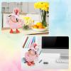 3 Pcs Desk Goose Outfits Set, Pink Hoodie Glasses Chain for 7 Inch Desktop Goose, Mini Desk Geese Clothes Costume Clothing Accessories for 7 Inches Tabletop Magnetic Geese Statue Table Decor view 4
