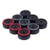 4Pcs 1.9 Inch Carbon Fibre Beadlock Wheels Rim with Brake Rotors for 1/10 RC Crawler SCX10 TRX4 Capra Cheater Rigs 1.9S LCG DIY(Black A) view 2