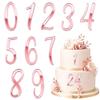 0-9 Number Cake Toppers Set, 10PCS Rose Gold Acrylic Cake Decoratons, Party Decoraton for Birthday & Anniversary view 1