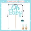 12PCS Blue Glitter "Oh Baby" Cupcake Toppers Set, Shiny Baby Boy Cake Decoration, No assembly Cupcake Decors for Gender Reveal Party view 4
