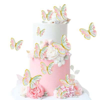 10PCS Colorful 3D Butterfly Cupcake Toppers, Butterfly - Themed Party Decorations, Decor for Women's Birthday Anniversary Party Cake Dessert Table